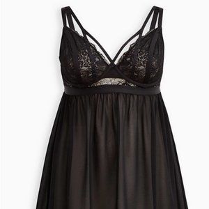 TORRID Underwire Strappy Babydoll - Lace Black